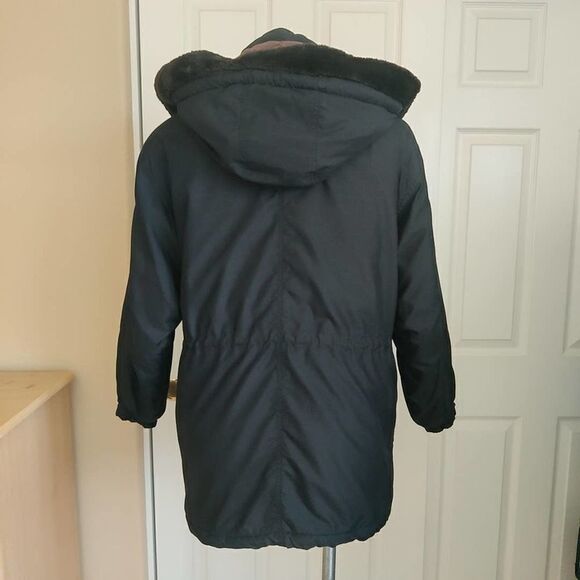 Vintage Learsi 80s zip front coat with removable hood sz S - Picture 3 of 12